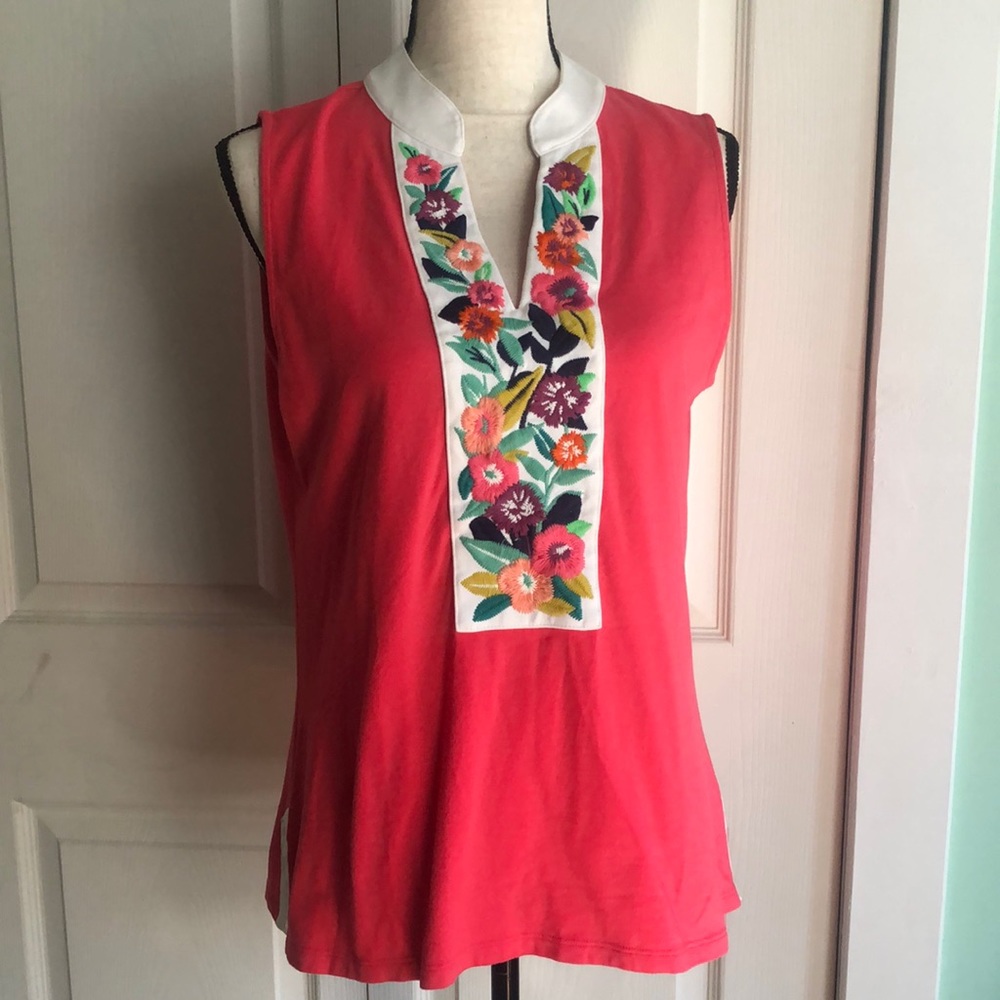 Spartina 449 Embroidered Tank Top